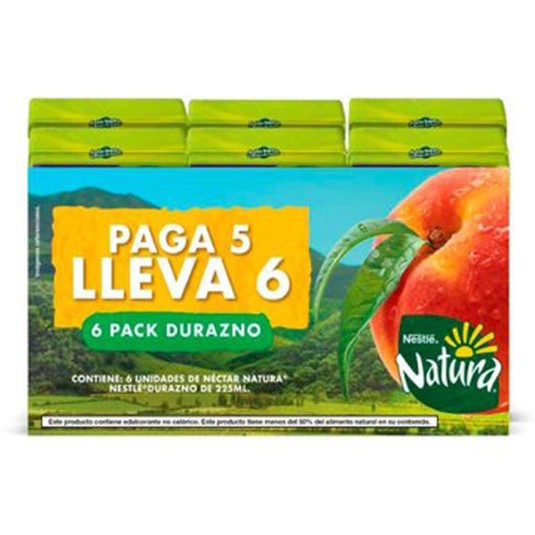 6 Pack Natura Durazno 225 Ml CU 6X5