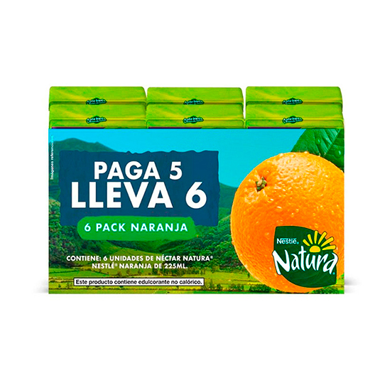 6 Pack Natura Naranja 225 Ml CU 6X5