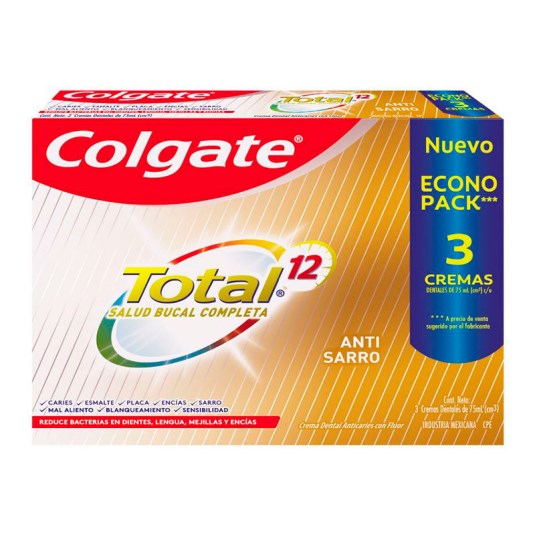 Crema Dental Total Control Sarro Colgate 3X75