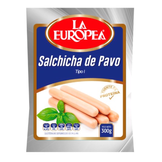 Salchicha De Pavo La Europea 300 Gr