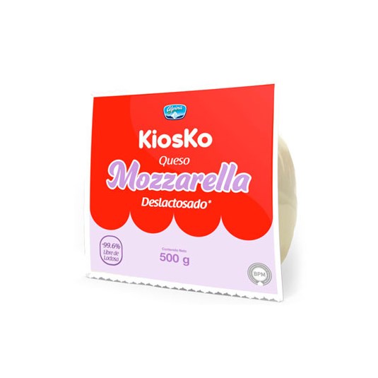 Queso Mozarella Deslactosado Kiosko 500 Gr.