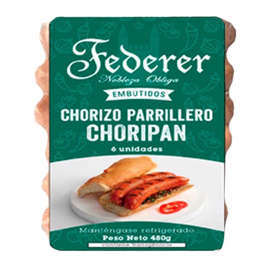 Chorizo Parrillero Choripan Federer 480 Gr.