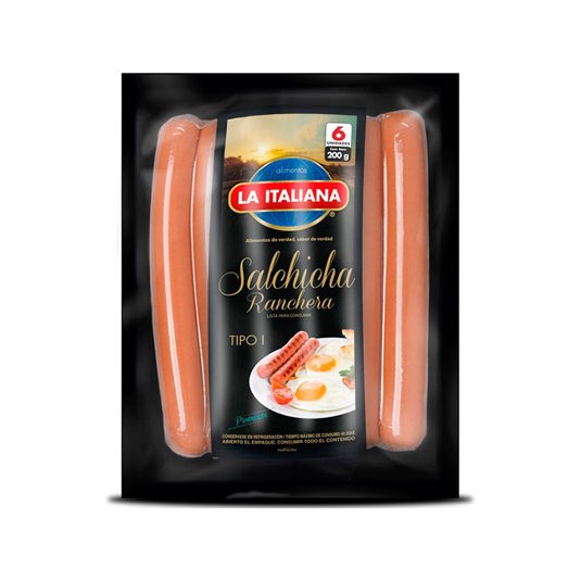 La Italiana Salchicha Ranchera 200 Gr.