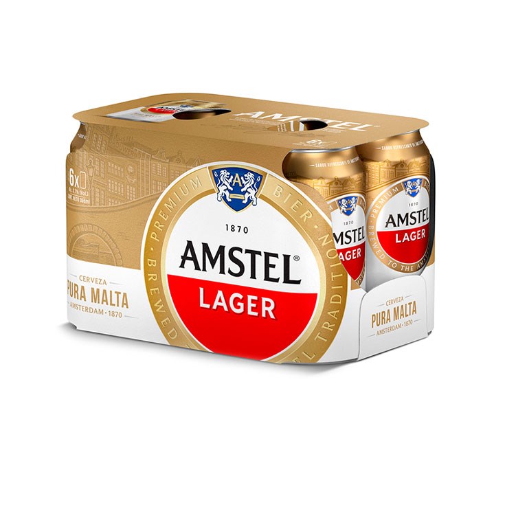 Amstel Cerveza Sixpack Lata C/U 355 Ml.