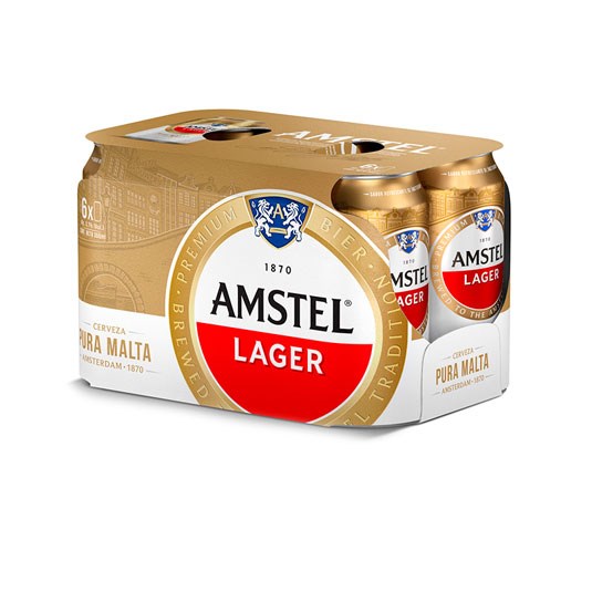 Amstel Cerveza Sixpack Lata C/U 355 Ml.