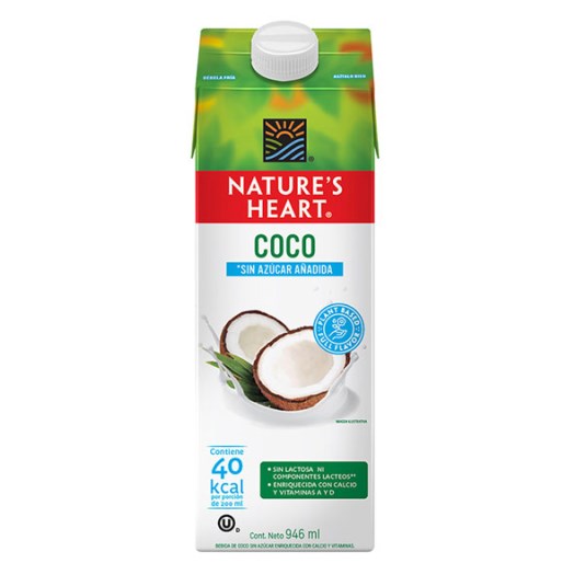 Bebida de Coco Nautre´s Heart Sin Azucar 946 Ml.