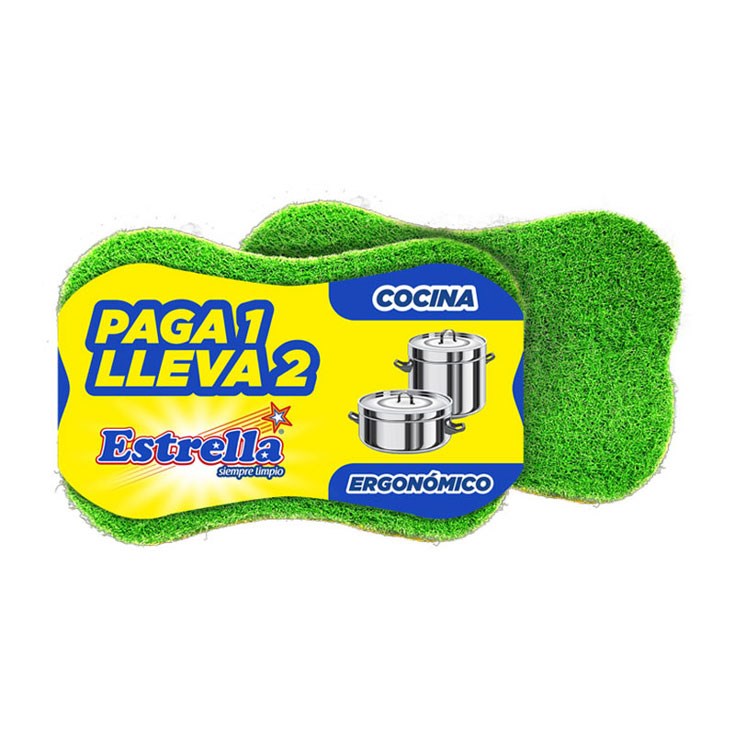 Pack X 2 Esponja Mixta Estrella 2X1