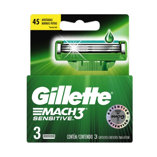 March 3 Gillette Sensitive Repuesto X 3 Cartuc