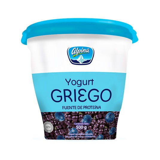 Alpina Yogurt Griego Mora Y Arandano 500 Gr