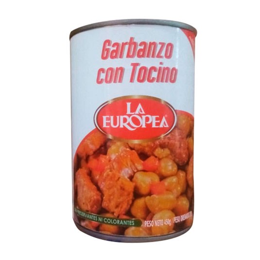 Garbanzo Con Tocino La Europea 450 Gr