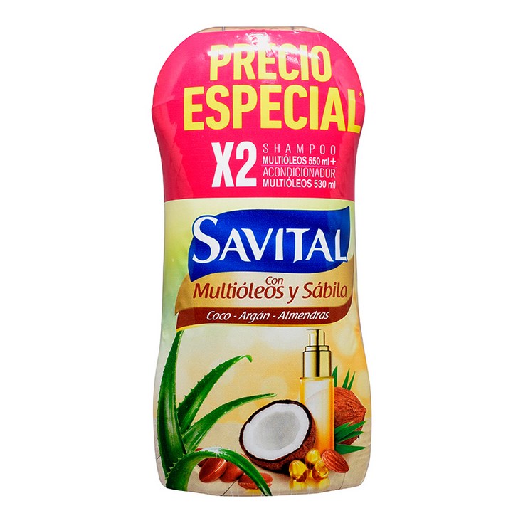 Packx2 Savital Multioleos Sabila Shampoo+Acon