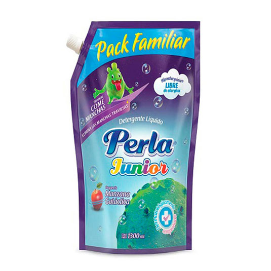 Detergente Líquido Doypack Jr Manzana Perla 1