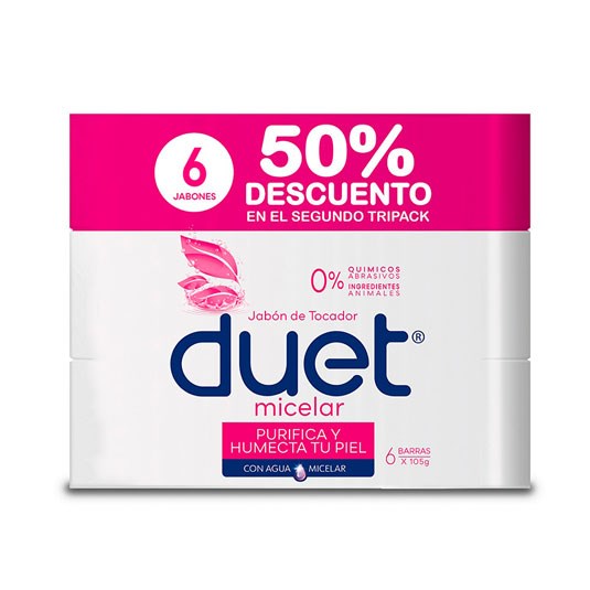 Duet Sixpack Jabon Micelar 2Do Tripack Mitad Precio 105 Gr C