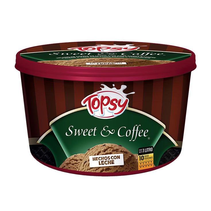 Helado Crema Con Café Topsy Sweet&Coffe 1 Lt