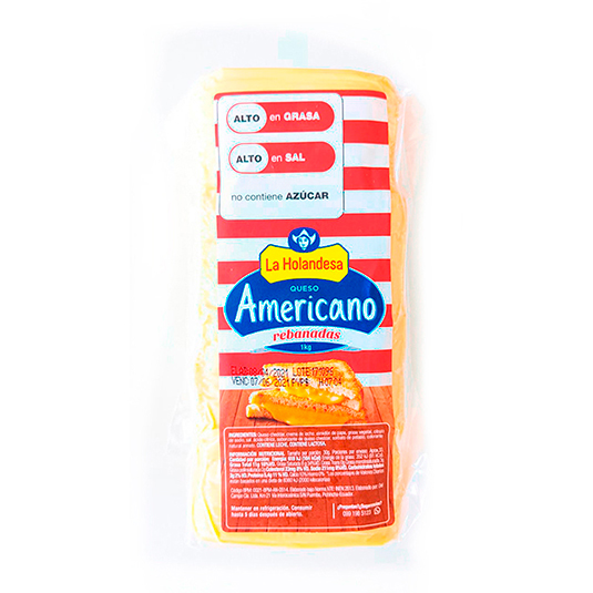 Queso Americano Rebanado La Holandesa 1 Kg.