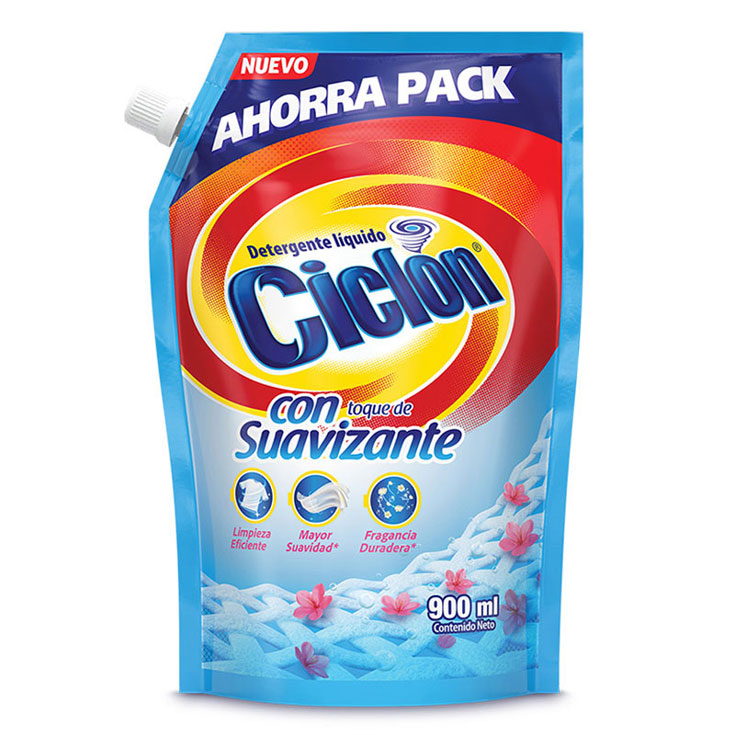 Detergente Líquido Suavizante Ciclón 900 Ml