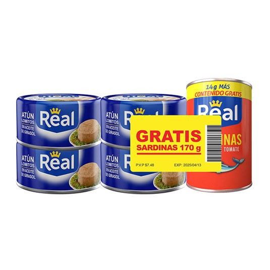 Fourpack Atún Aceite Real 180Gr A/F + Sardina