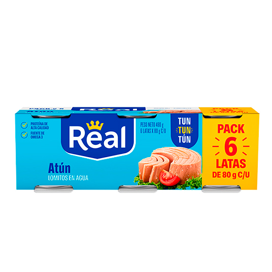 Real Atun 6Pack En Agua 80Gr C/U.