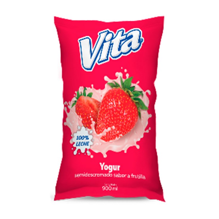 Yogurt Frutilla Vita Funda de 900Ml