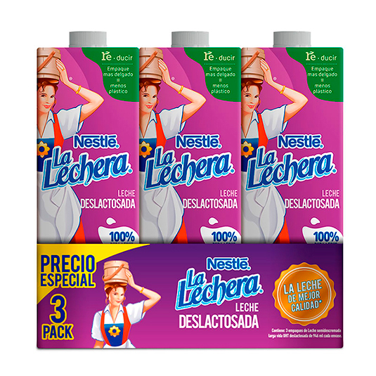 Tripack Leche Deslactosada La Lechera 946 Ml.