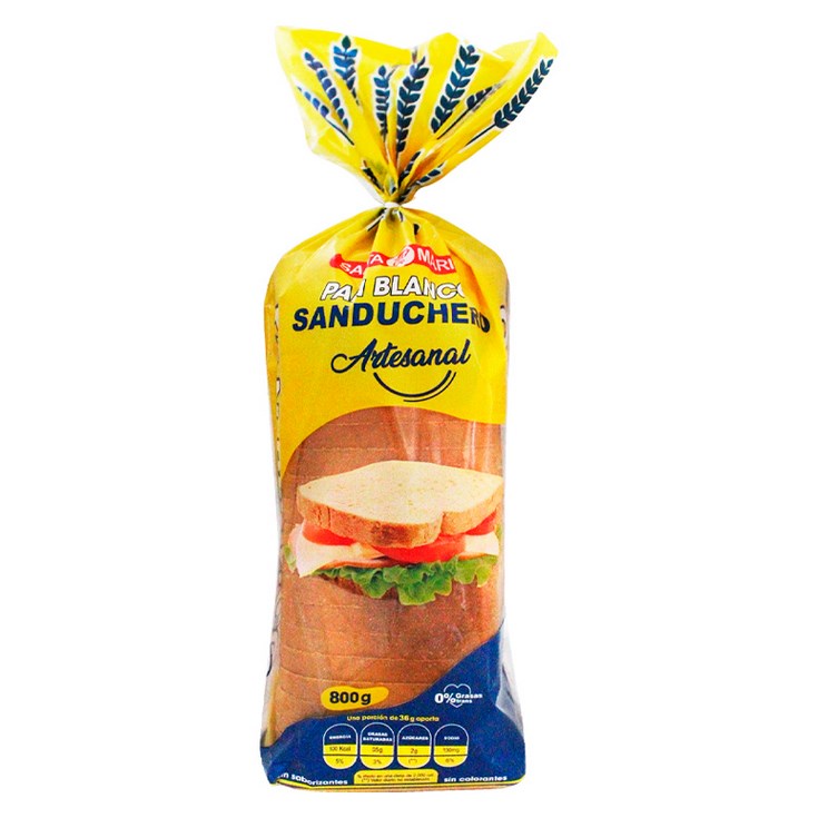 Pan Blanco Sanduchero Santa María 800 Gr.