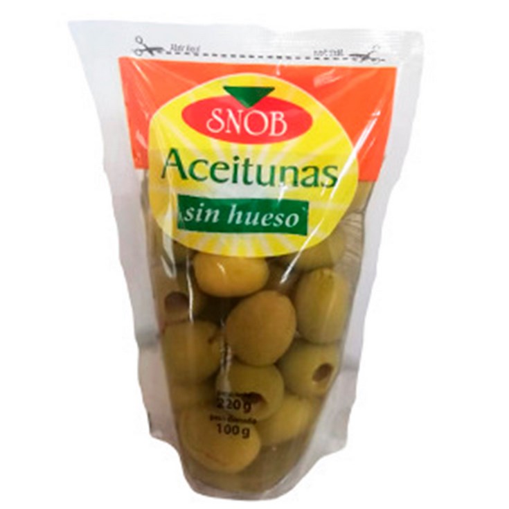 Aceitunas Sin Hueso Doypack Snob 220 Gr