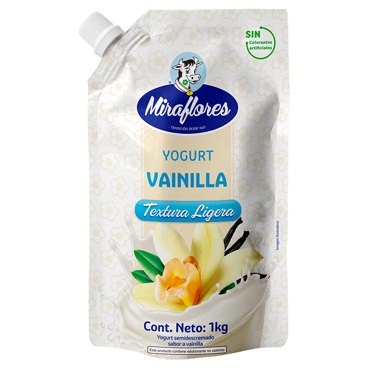 Miraflores Yogurt Doy Pack Bebible Vainilla 1 Kg