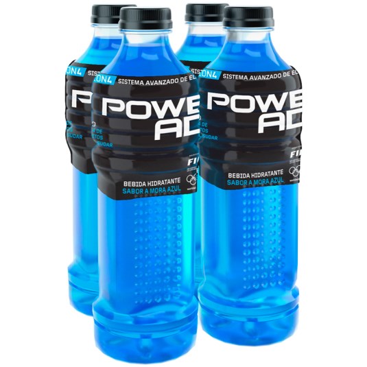 Powerade Four Pack Mora Azul 1Lt