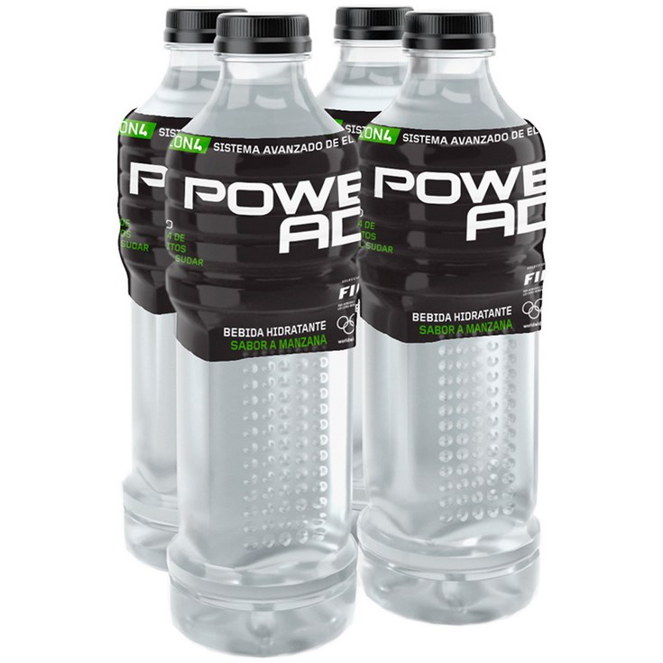 Powerade Four Pack Manzanal 1Lt