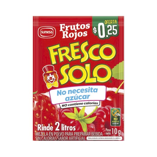 Fresco Solo Sin Azucar Sabor A Frutos Rojos 1