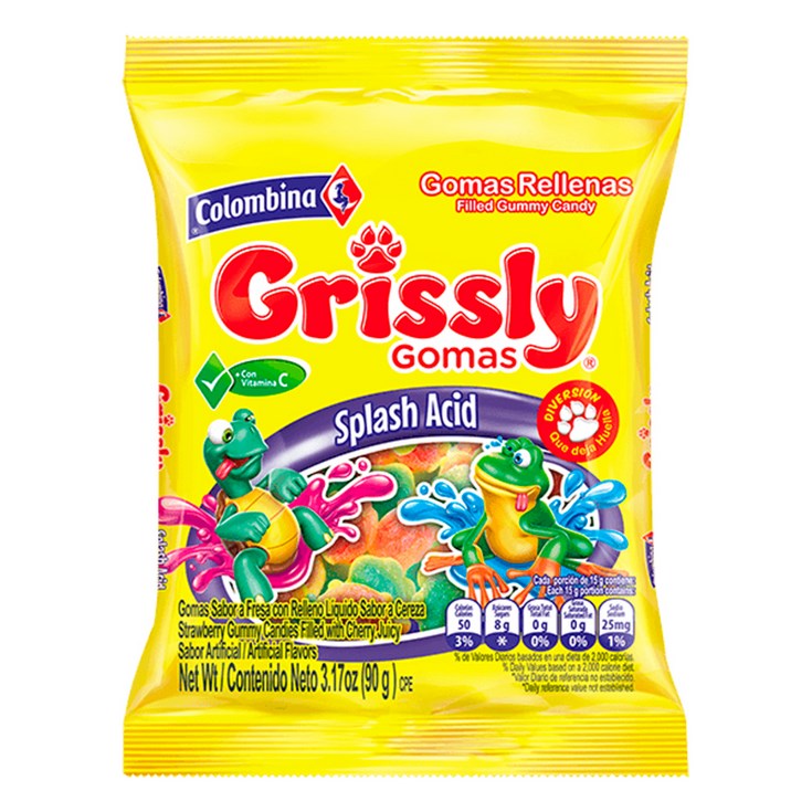 Grissly Gomita Splash Acid Colombina 80 Gr