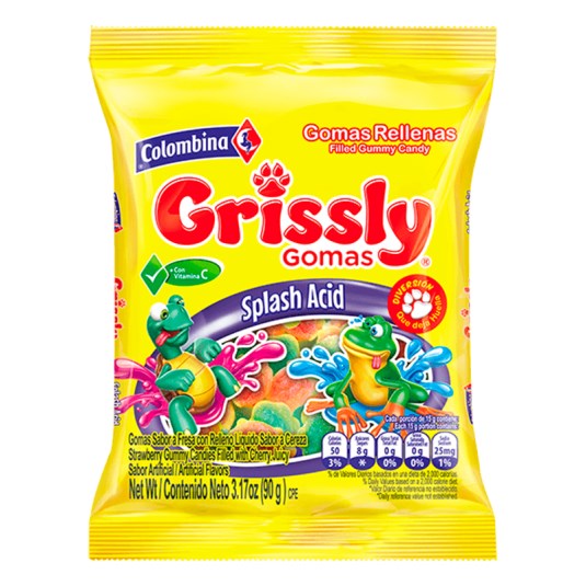 Grissly Gomita Splash Acid Colombina 80 Gr