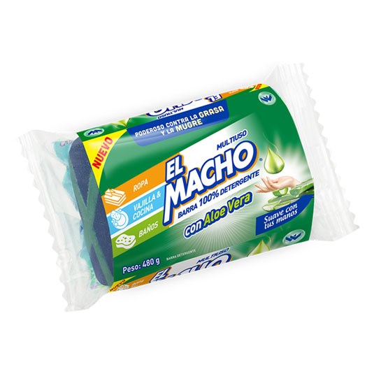 Barra Detergente Aloe Vera El Macho 480 Gr