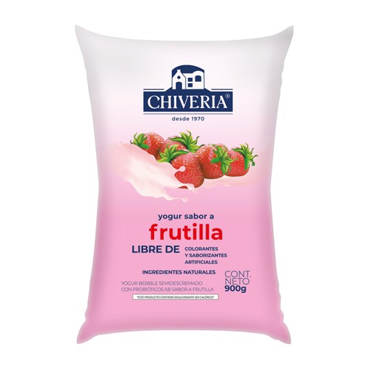 Chiveria Yogurt Funda Frutilla 900 Ml