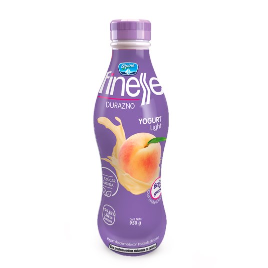 Finesse Yogurt Botella Durazno 950 Gr