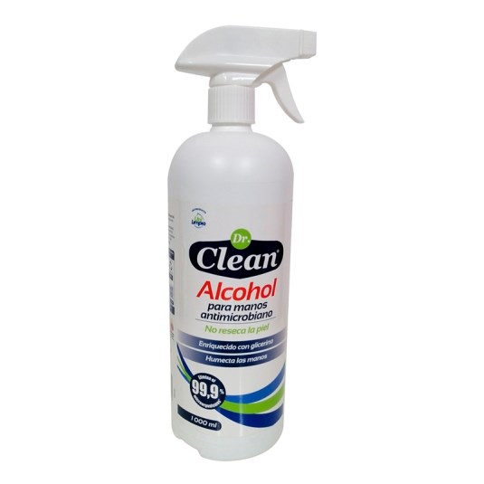 Dr. Clean Alcohol Para Manos Spray Al 69.9% 1 Lt