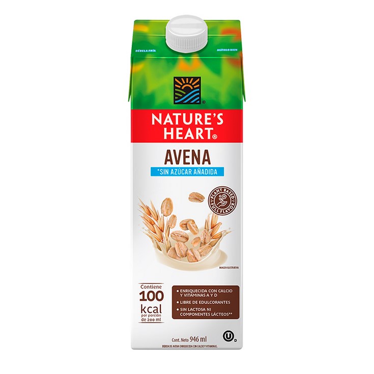 Nature'S Heart Bebida De Avena Sin Azucar 946 Ml.