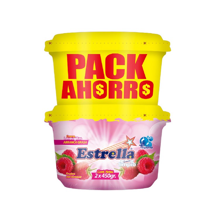 Estrella Pack Lavavajilla Crema Rosado 450 Gr.