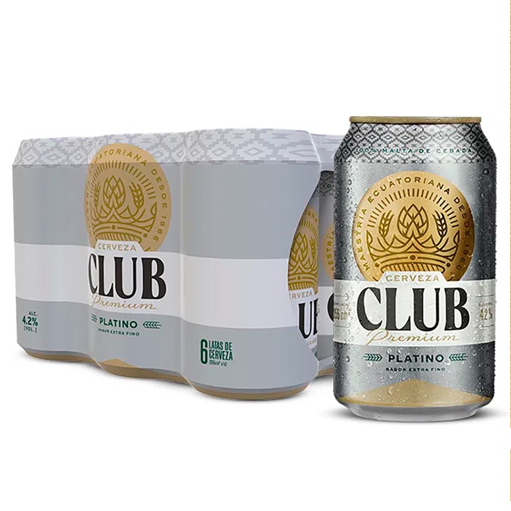 Club Sixpack Cerveza Platino Lata 355 Ml.