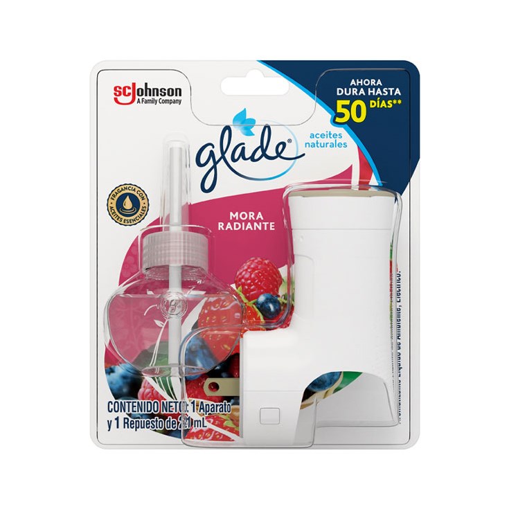 Aparato Completo Aceites Glade Mora Radiante 21 Ml.
