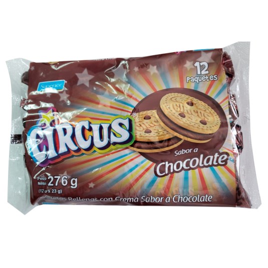 Galleta Rellena Sabor A Chocolate Circus 276 Gr