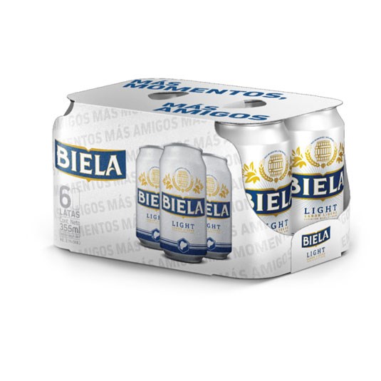 Biela Cerveza Light Sixpack Lata C/U 355 Ml.