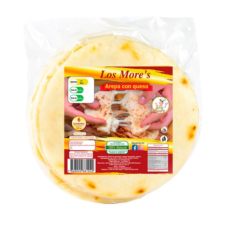 Arepa Morocho Re/Ques/Moz Los Mores 650 Gr