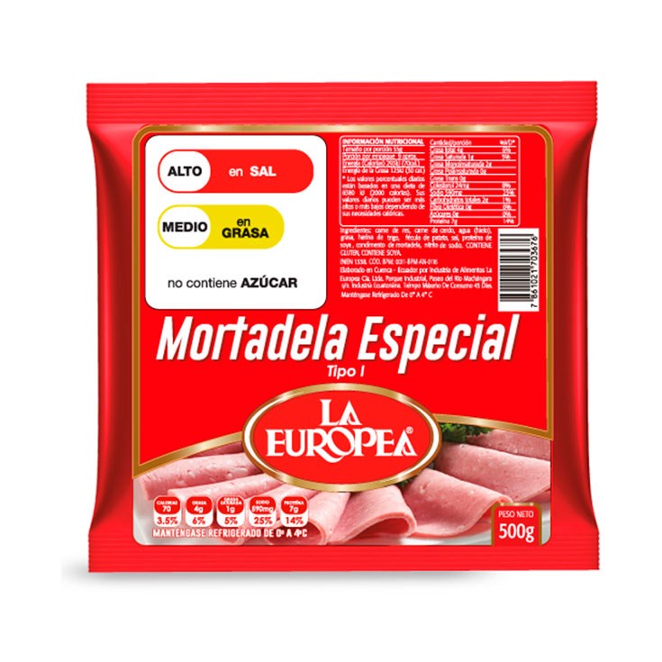 Mortadela Especial La Europea 500 Gr