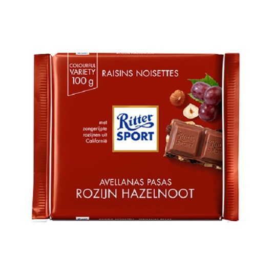 Ritter Sport Chocolate Con Avellanas Pasas 100Gr