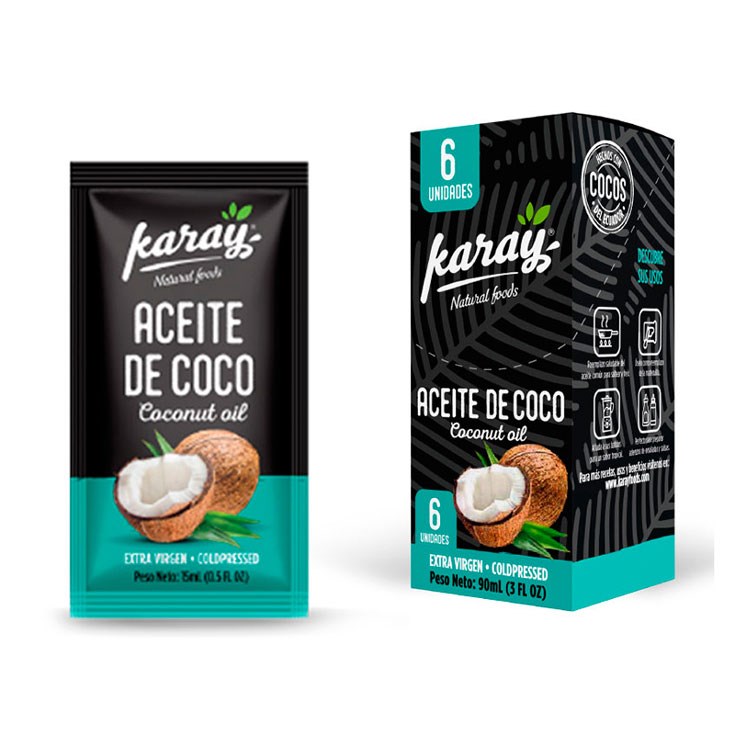 Aceite De Coco Sachet Karay 90 Ml X 6 Und