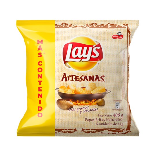 Artesanas Natural Almohada Lay´S 34 Gr X 12 U