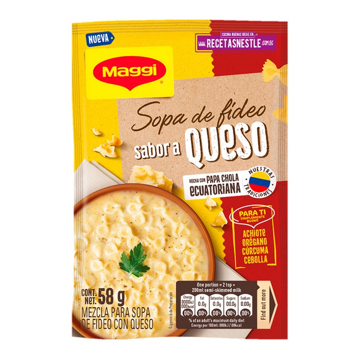 Sopa Fideo Queso Maggi 58 G