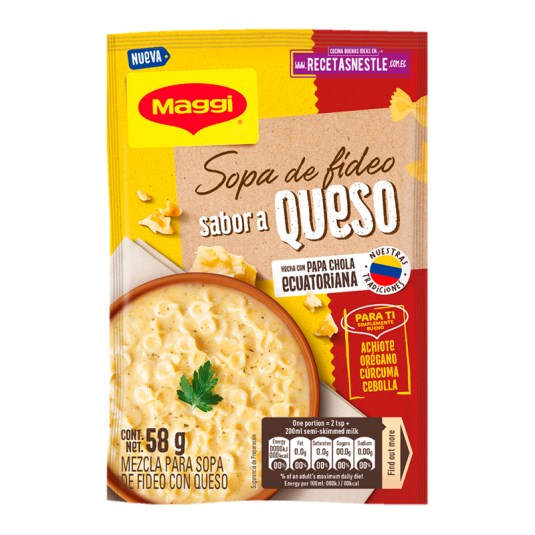 Sopa Fideo Queso Maggi 58 G