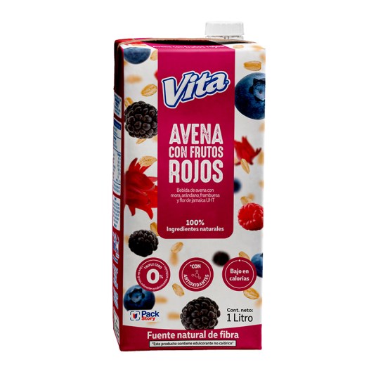 Cartón con Tapa Avena Vita con Frutos Rojos 1 Lt.